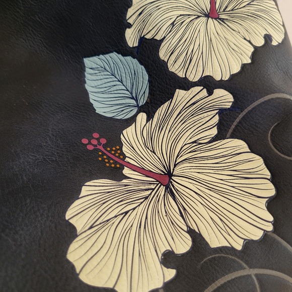 Espe Vegan Leather Messenger Bag Crossbody Hibiscus artsy - Picture 12 of 15